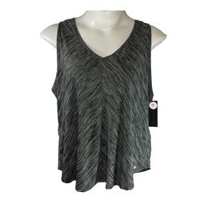 Bally Sleeveless Tank Black Gray 1X 48w-50w NEW